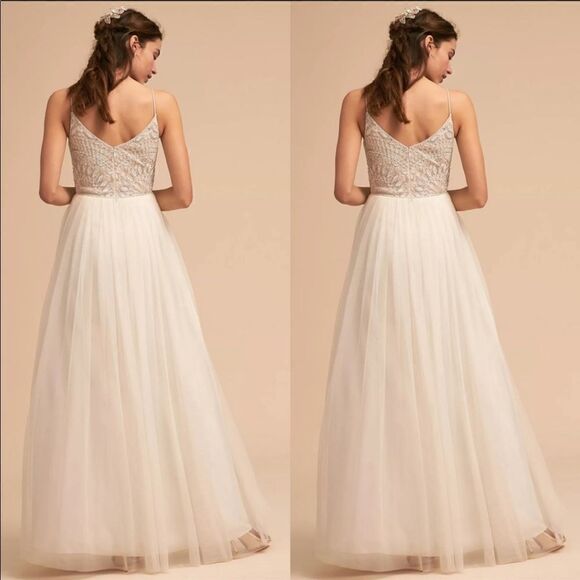 Adrianna Papell Beaded Bodice Mesh Fit & Flare - Picture 3 of 5